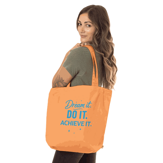 Motivational Organic Long Handles Tote Bag 7a5a0bdb-28c3-4310-9309-e39a3aaaf0c4